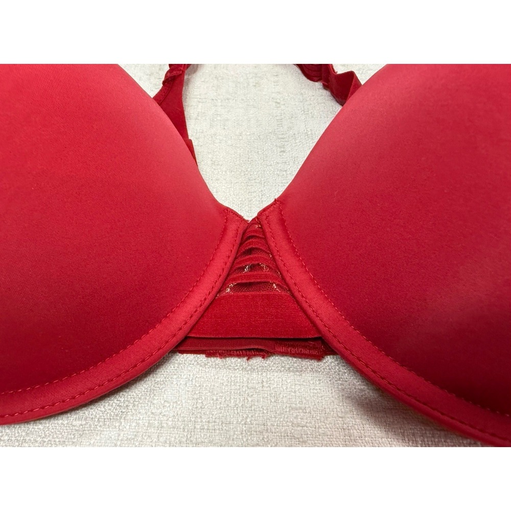Le Mystere 32DDD Red Underwire Bra Lightly Lined Adjustable Straps - Picture 2 of 7